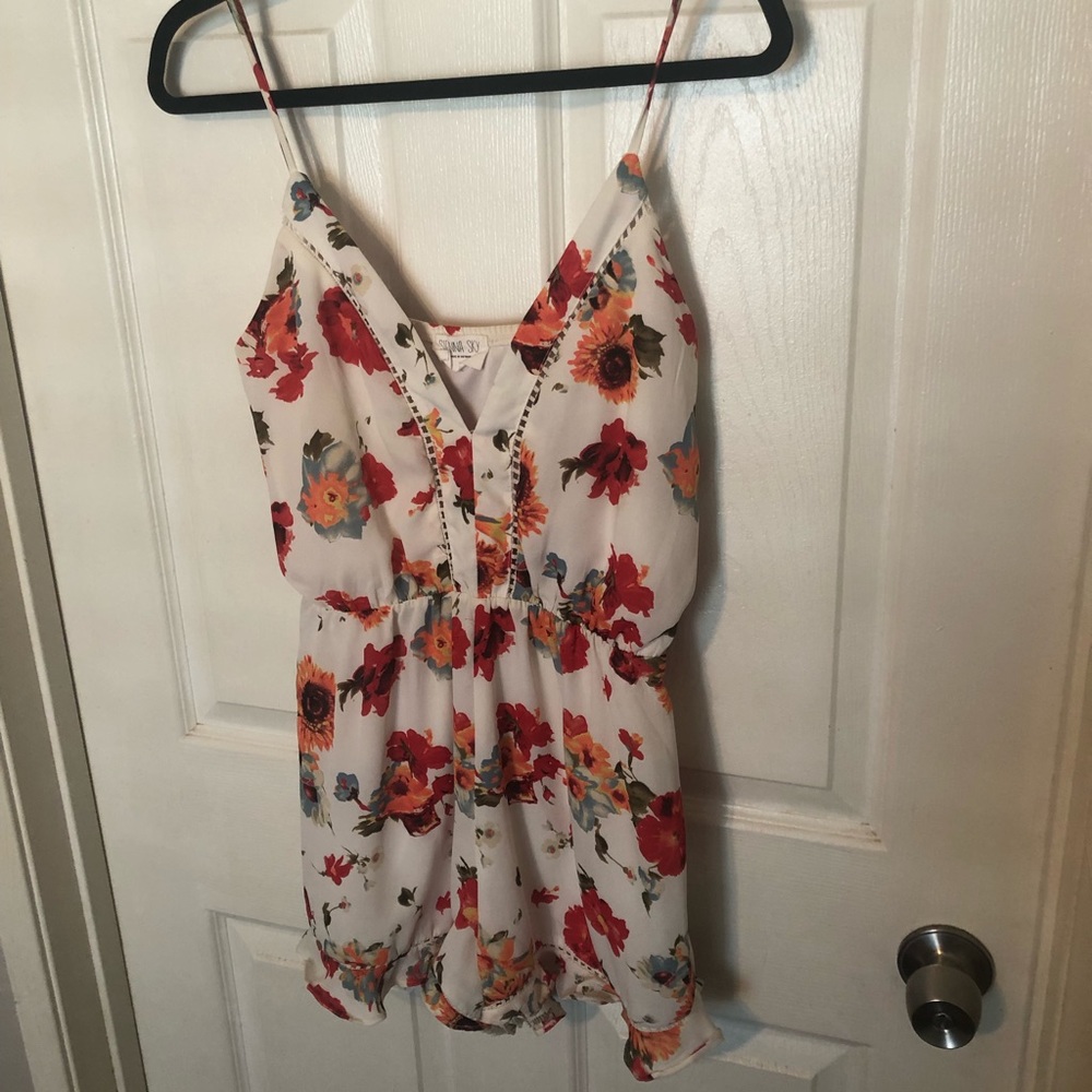 Floral country girl romper
